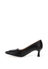 Bioeco by Arka Wide Fit Grained Leather Court heels, Black