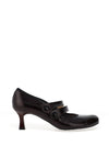 Bioeco by Arka Wide Fit Patent Leather Double Strap Court Heels, Wine