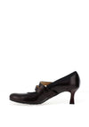 Bioeco by Arka Wide Fit Patent Leather Double Strap Court Heels, Wine