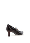Bioeco by Arka Wide Fit Patent Leather Double Strap Court Heels, Wine