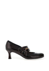 Bioeco by Arka Wide Fit Patent Leather Double Strap Court Heels, Brown