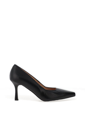 Bioeco by Arka Wide Fit Leather Court Heels, Black