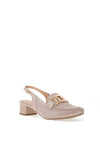 Bioeco by Arka Leather Perforated Sling Back Shoes, Blush Pink