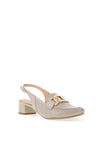 Bioeco by Arka Leather Perforated Sling Back Shoes, Beige