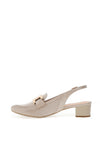 Bioeco by Arka Leather Perforated Sling Back Shoes, Beige