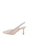 Bioeco by Arka Wide Fit Shimmering Low Block Heel Shoes, Blush Pink