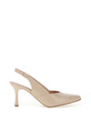 Bioeco by Arka Wide Fit Shimmering Low Block Heel Shoes, Beige