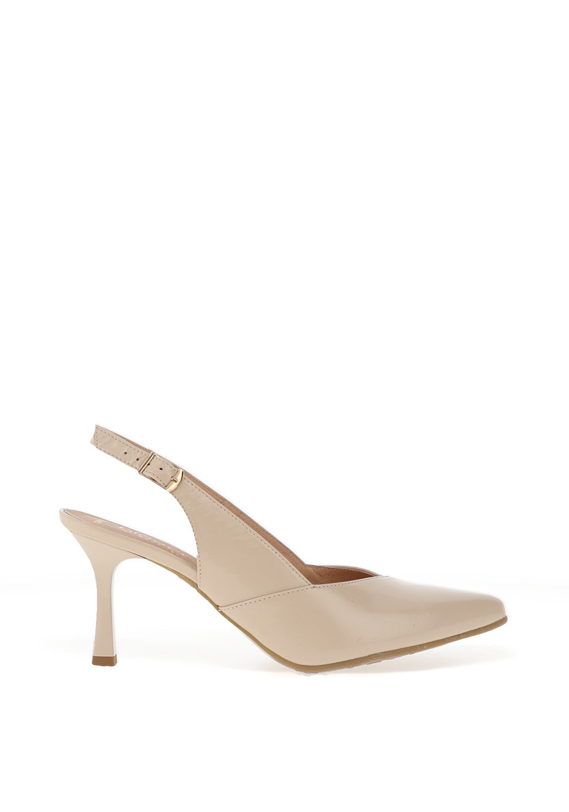 Bioeco by Arka Wide Fit Shimmering Low Block Heel Shoes, Beige