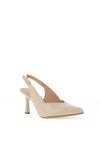Bioeco by Arka Wide Fit Shimmering Low Block Heel Shoes, Beige