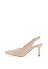 Bioeco by Arka Wide Fit Shimmering Low Block Heel Shoes, Beige