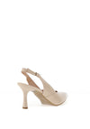 Bioeco by Arka Wide Fit Shimmering Low Block Heel Shoes, Beige