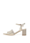 Bioeco by Arka Wide Fit Shimmering Heeled Sandals, Gold