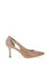 Bioeco By Arka Patent Heeled Court Shoes, Beige