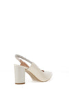 Bioeco by Arka Wide Fit Shimmering Leather Sling Back Heels, Pearl White