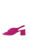 Bioeco by Arka Wide Fit Suede Leather Notch Mid Heigh Heeled Shoes, Pink