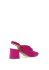 Bioeco by Arka Wide Fit Suede Leather Notch Mid Heigh Heeled Shoes, Pink