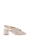 Bioeco by Arka Wide Fit Sparkling Leather Notch Mid Heigh Heeled Shoes, Blush Pink
