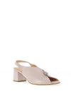 Bioeco by Arka Wide Fit Sparkling Leather Notch Mid Heigh Heeled Shoes, Blush Pink