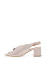 Bioeco by Arka Wide Fit Sparkling Leather Notch Mid Heigh Heeled Shoes, Blush Pink