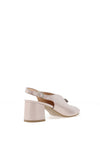Bioeco by Arka Wide Fit Sparkling Leather Notch Mid Heigh Heeled Shoes, Blush Pink