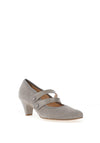 Bioeco by Arka Leather Double Strap Heeled Shoe, Grey