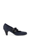 Bioeco by Arka Wide Fit Patent Print Strap Heeled Shoes, Navy
