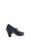 Bioeco by Arka Wide Fit Patent Print Strap Heeled Shoes, Navy