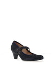 Bioeco by Arka Wide Fit Leather Double Strap Heeled Shoe, Navy