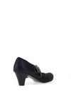 Bioeco by Arka Wide Fit Leather Double Strap Heeled Shoe, Navy