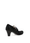 Bioeco by Arka Wide Fit Leather Shimmer Double Strap Heeled Shoe, Black
