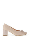 Bioeco By Arka Suede Block Heel Shoes, Beige & Silver