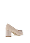 Bioeco By Arka Suede Block Heel Shoes, Beige & Silver
