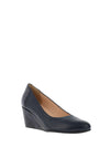 Bioeco By Arka Leather Faux Reptile Wedge Shoes, Navy Blue