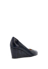 Bioeco By Arka Leather Faux Reptile Wedge Shoes, Navy Blue