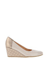 Bioeco By Arka Leather Check Wedge Shoes, Pearl
