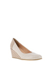 Bioeco By Arka Leather Check Wedge Shoes, Pearl
