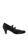 Bioeco by Arka Wide Fit Patent Check Print Strap Heeled Shoes, Navy