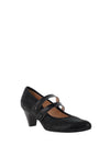 Bioeco by Arka Wide Fit Patent Check Print Strap Heeled Shoes, Navy