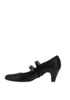 Bioeco by Arka Wide Fit Patent Check Print Strap Heeled Shoes, Navy