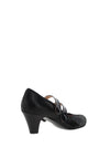 Bioeco by Arka Wide Fit Patent Check Print Strap Heeled Shoes, Navy