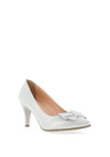 Bioeco by Arka Shimmer Leather Bow Court Shoes, Silver