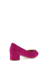 Bioeco by Arka Wide Fit Suede Low Block Heel Shoes, Pink