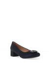 Bioeco by Arka Wide Fit Shimmering Low Block Heel Shoes, Navy