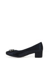 Bioeco by Arka Wide Fit Shimmering Low Block Heel Shoes, Navy