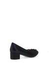 Bioeco by Arka Wide Fit Shimmering Low Block Heel Shoes, Navy