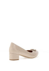 Bioeco by Arka Wide Fit Patent Leather Low Block Heel Shoes, Beige