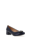 Bioeco by Arka Wide Fit Shimmering Low Block Heel Shoes, Navy