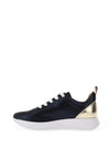 Bioeco by Arka Shimmering Leather Trainers, Navy