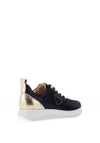 Bioeco by Arka Shimmering Leather Trainers, Navy