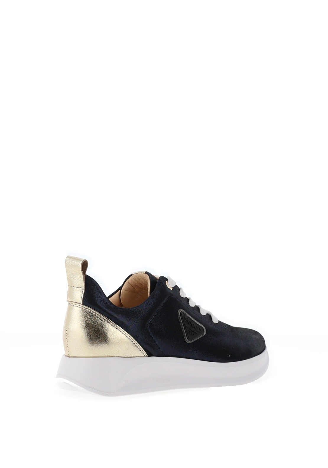 Bioeco by Arka Shimmering Leather Trainers, Navy